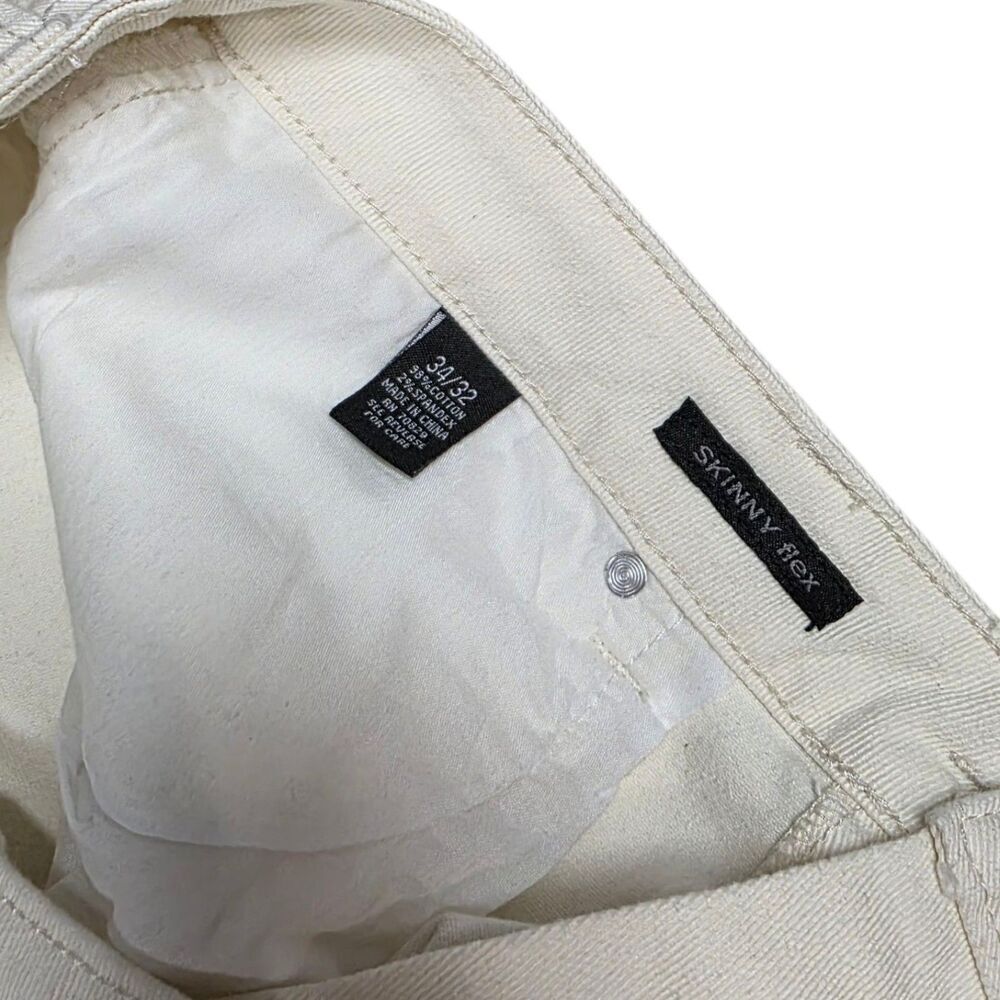 Black Premium White Distressed Skinny Flex Jeans 34x32 - Picture 4 of 5